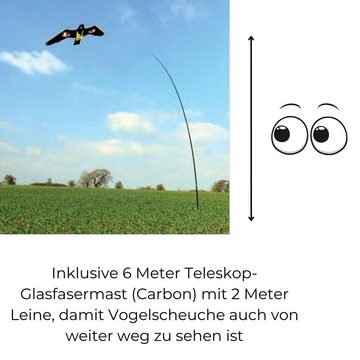 GarPet Vogel-Schreck Black Hawk Vogelscheuche 6 M Vogelabwehr Vogelschreck Drachen Adler