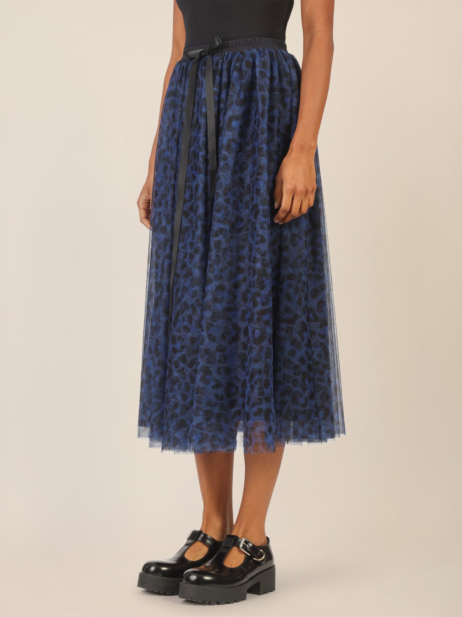 Apart Maxirock mit Animalmuster und Satinband