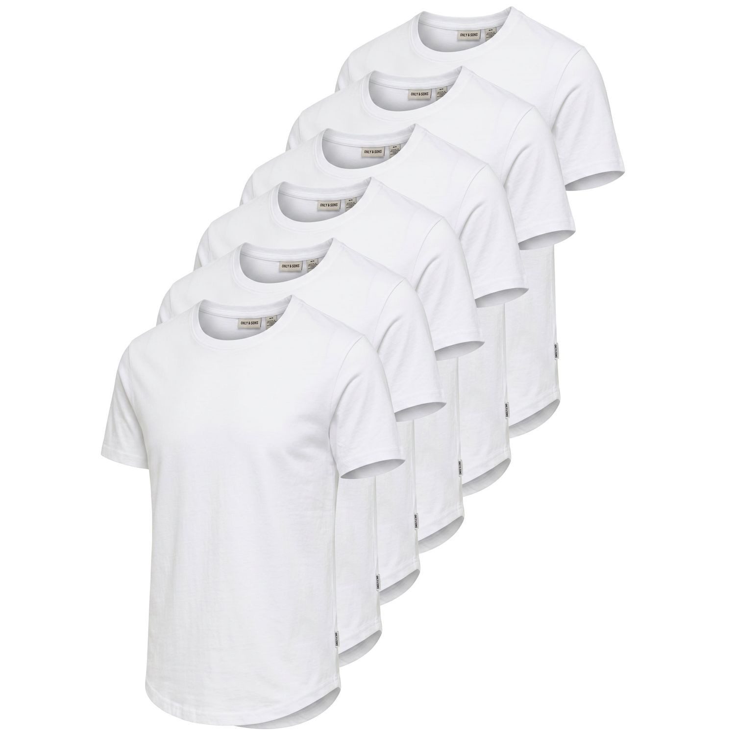 ONLY & SONS T-Shirt (Set) tolles Basic-T-Shirt im 6er Sparpack