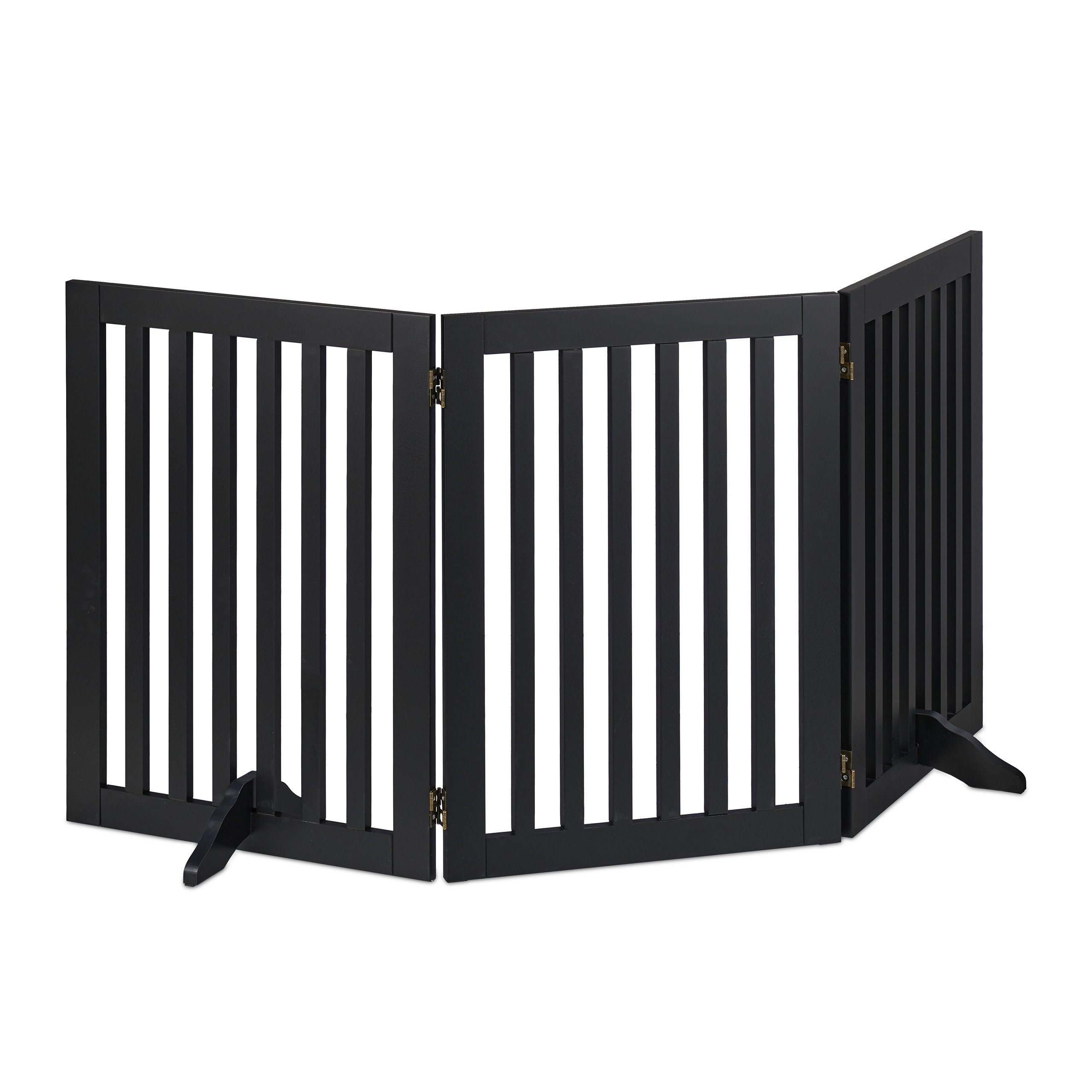 relaxdays Hundegitter Schwarzes Absperrgitter 70 cm (3 St), 3 Panel