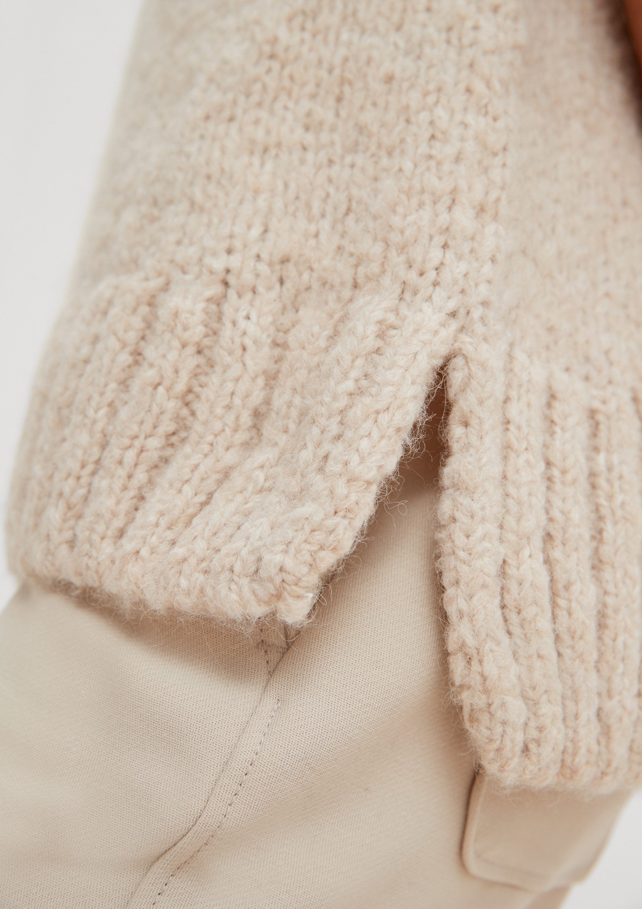 comma Rundhalspullover Strickpullunder Strickpullunder aus Alpakamix