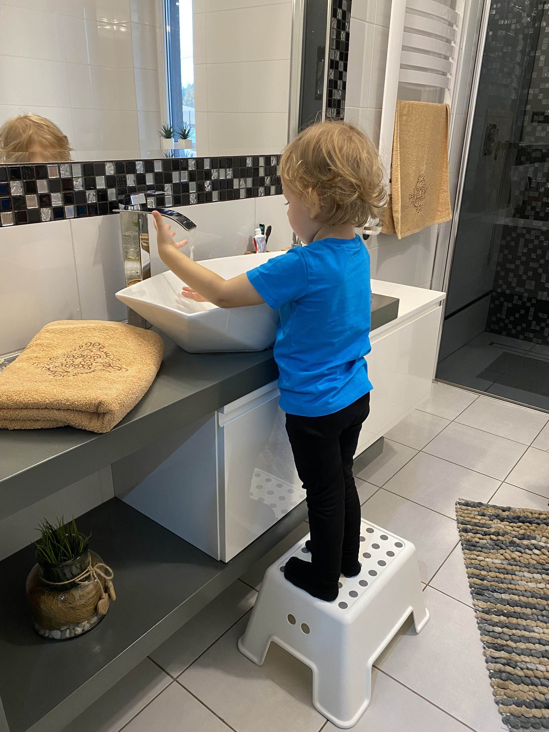 IKEA Tritthocker BOLMEN weißer rutschfester Kindertritt IKEA
