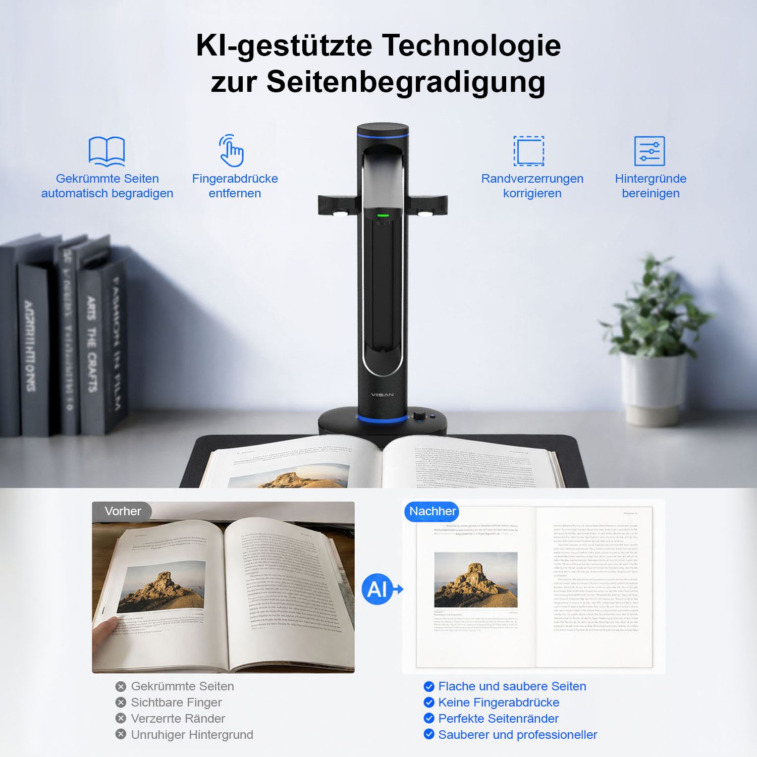 Viisan 48MP A2 Hochauflösender Buchscanner, Fotoscanner Buchscanner – Bild 4 von 5