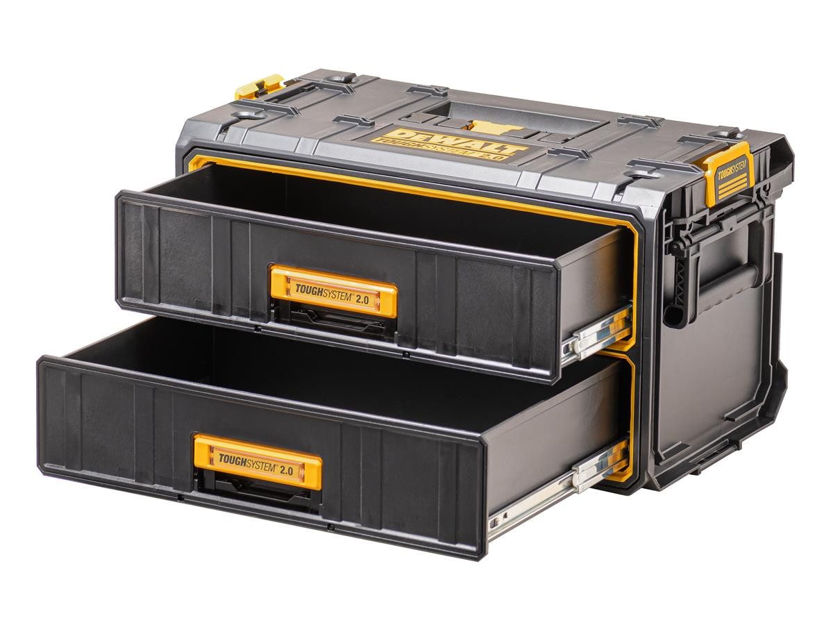 DeWalt Aufbewahrungsbox TOUGHSYSTEM 2.0, 2 Schubladen, kugelgelagert, seitliche Verriegelung