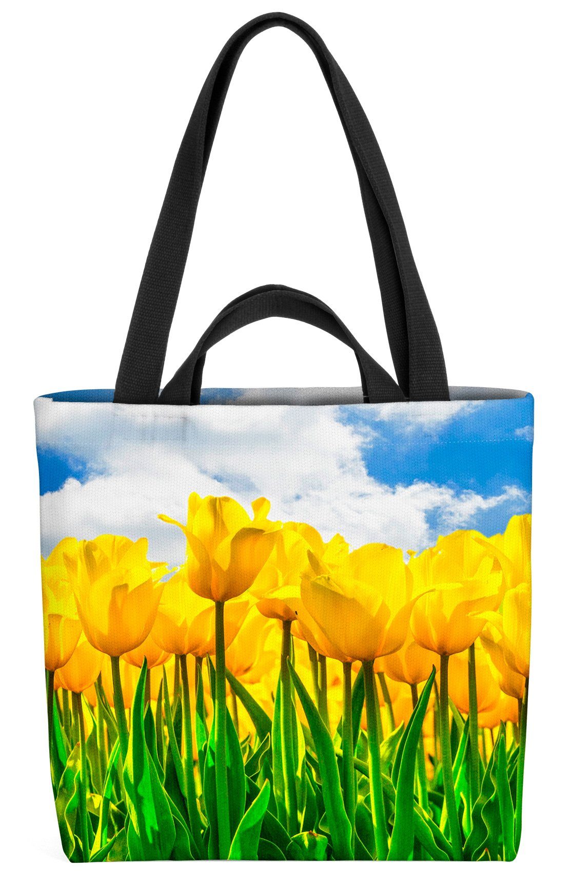 VOID Henkeltasche (1-tlg), Gelbes Tulpen Tulpenfeld Sommer wildblumen blumenstrauss blüten garte