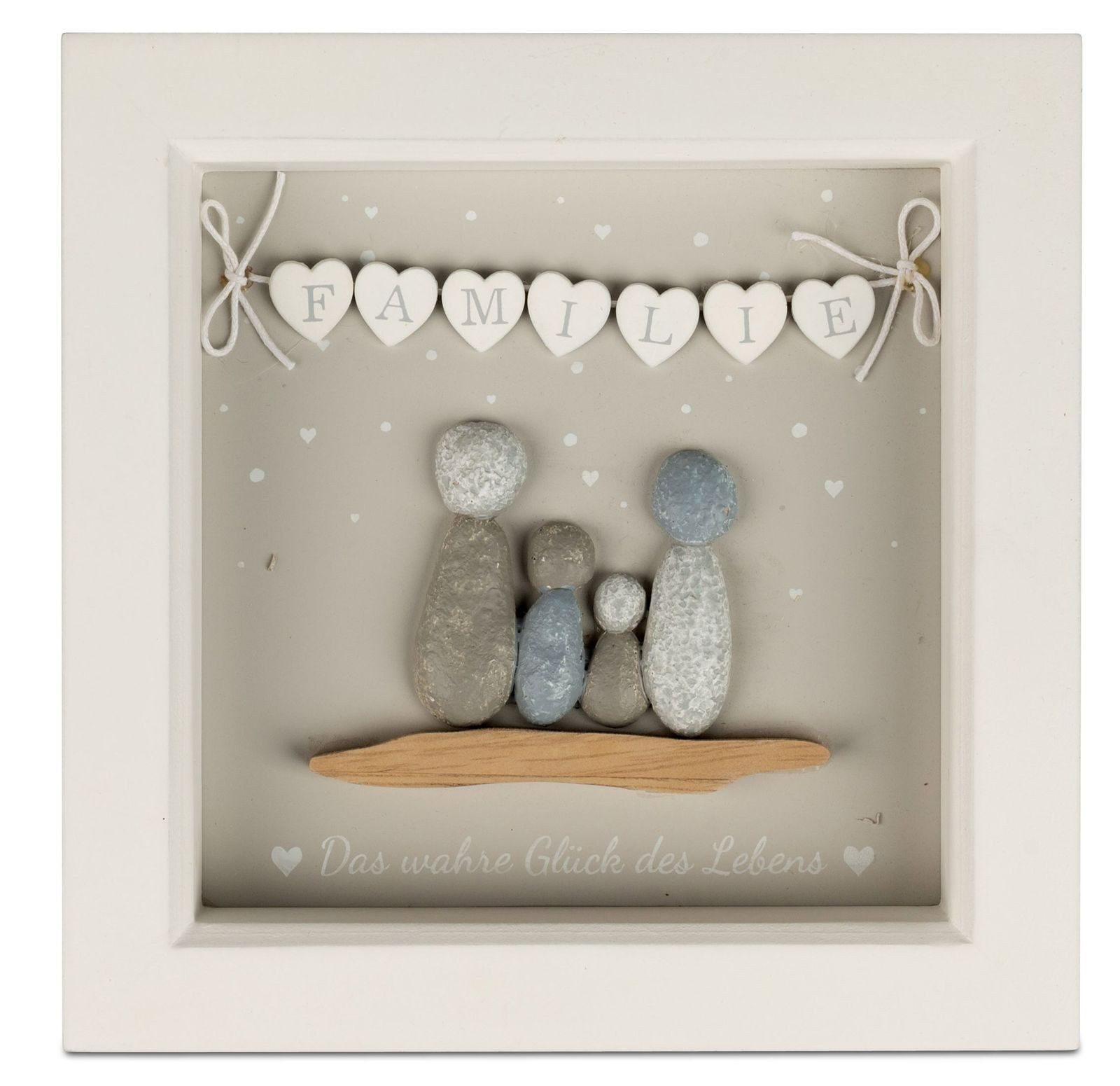 formano Holzbild Familie Holz Steinoptik Deko Bild aus Holz 20 x 20 cm Wanddeko