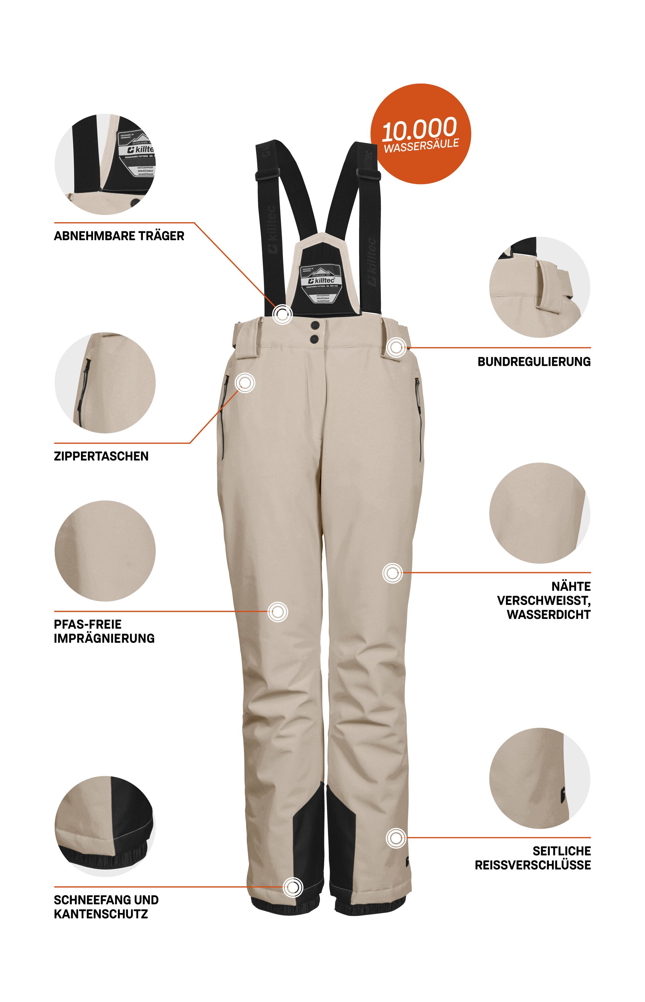Killtec Skihose KSW 249 WMN SKI PNTS Wind- und wasserdicht, verstellbar, Teflon EcoElite™-Imprägnierung – Bild 5 von 5