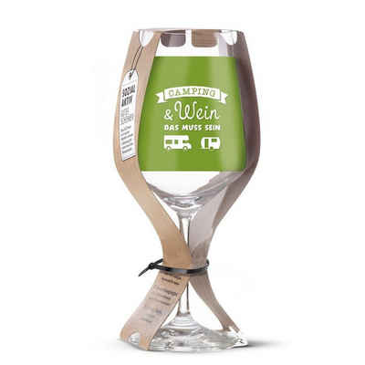 GILDE Rotweinglas Glas Weinglas 'Camping & Wein' 500ml, Glas