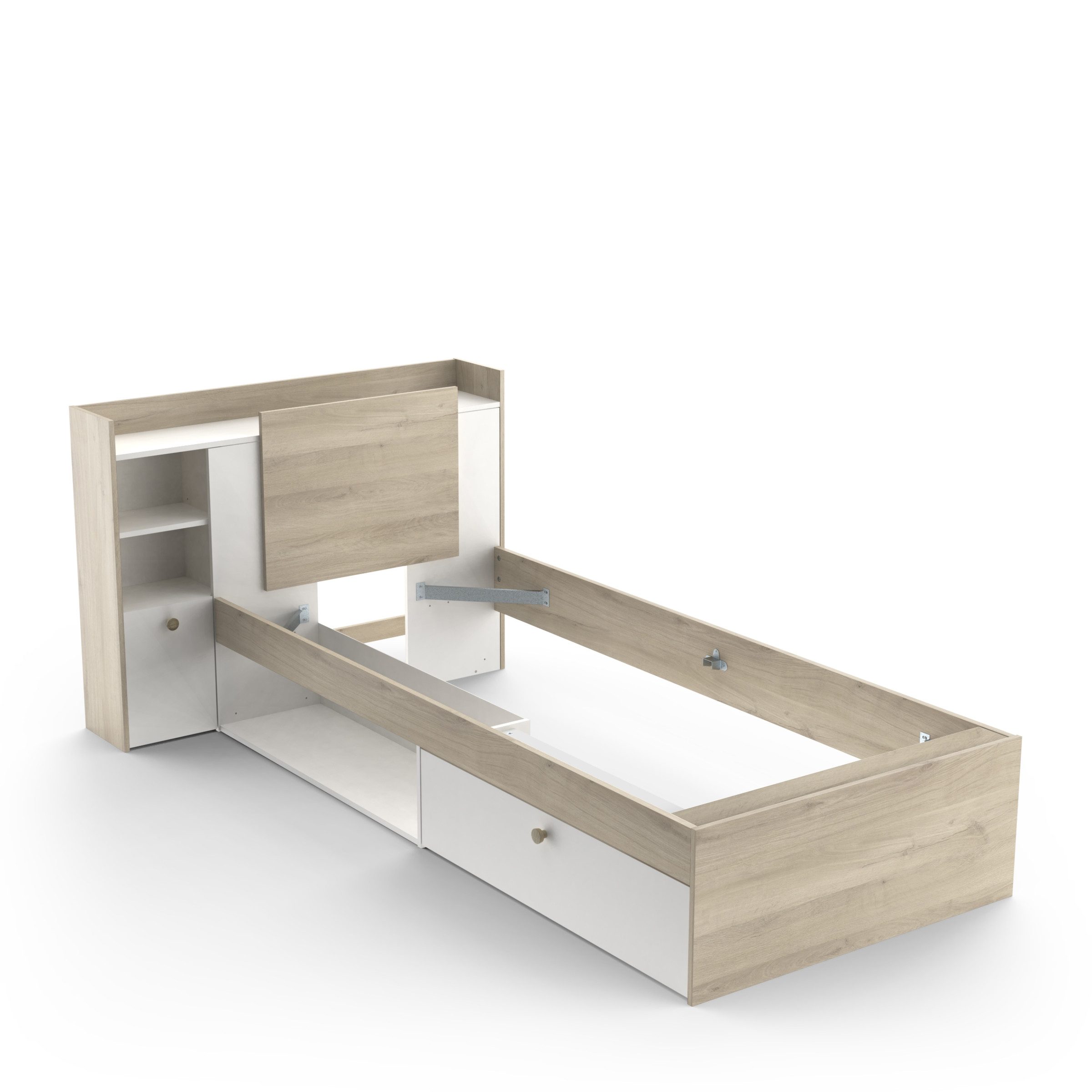 PREISBRECHER Stauraumbett LIFE, in Kronberg Eiche - 226,9x90,5x124,5cm ...