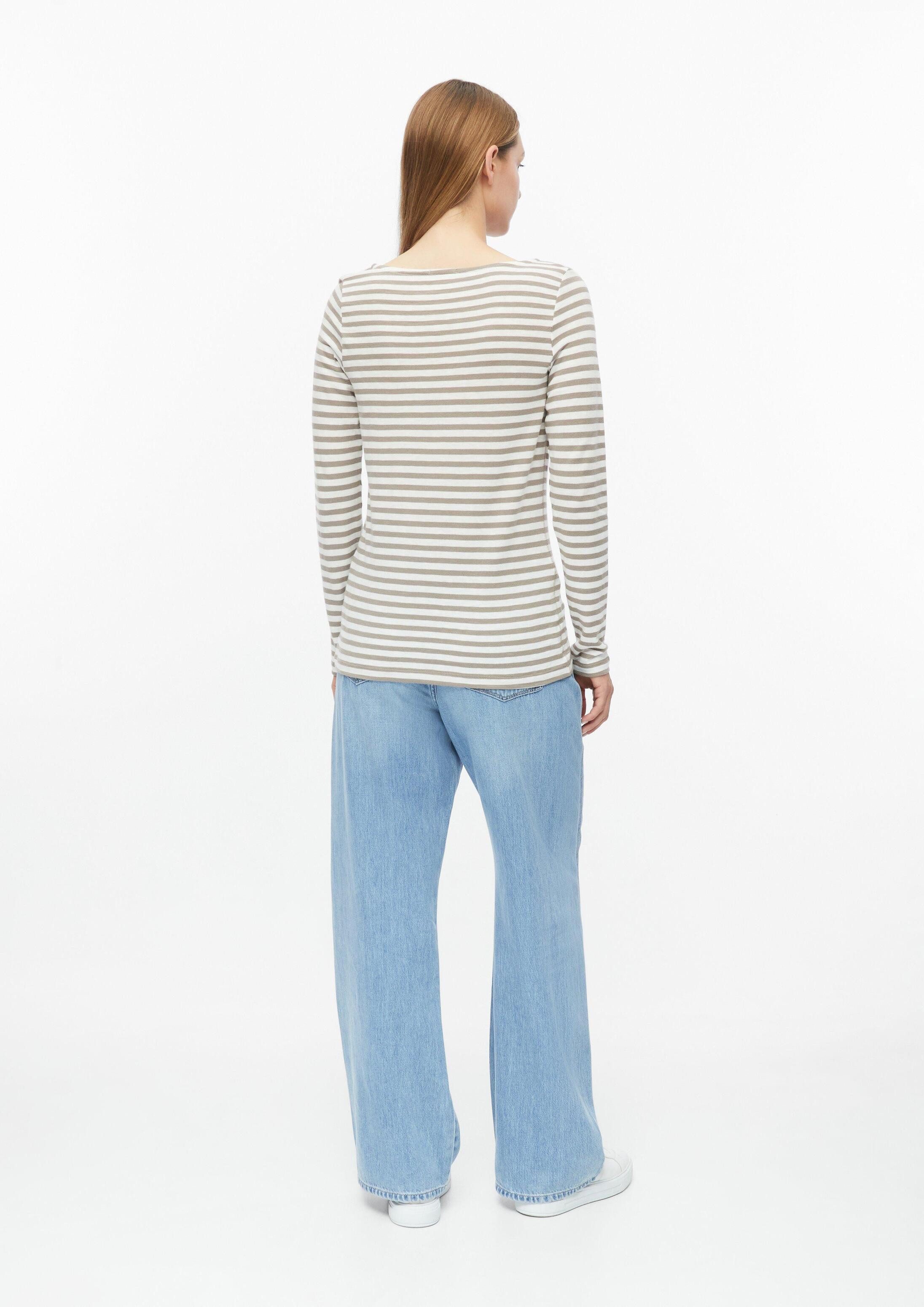 s.Oliver Langarmshirt T-Shirt Gestreiftes Langarmshirt aus Flammgarn mit U-Boot-Ausschnitt