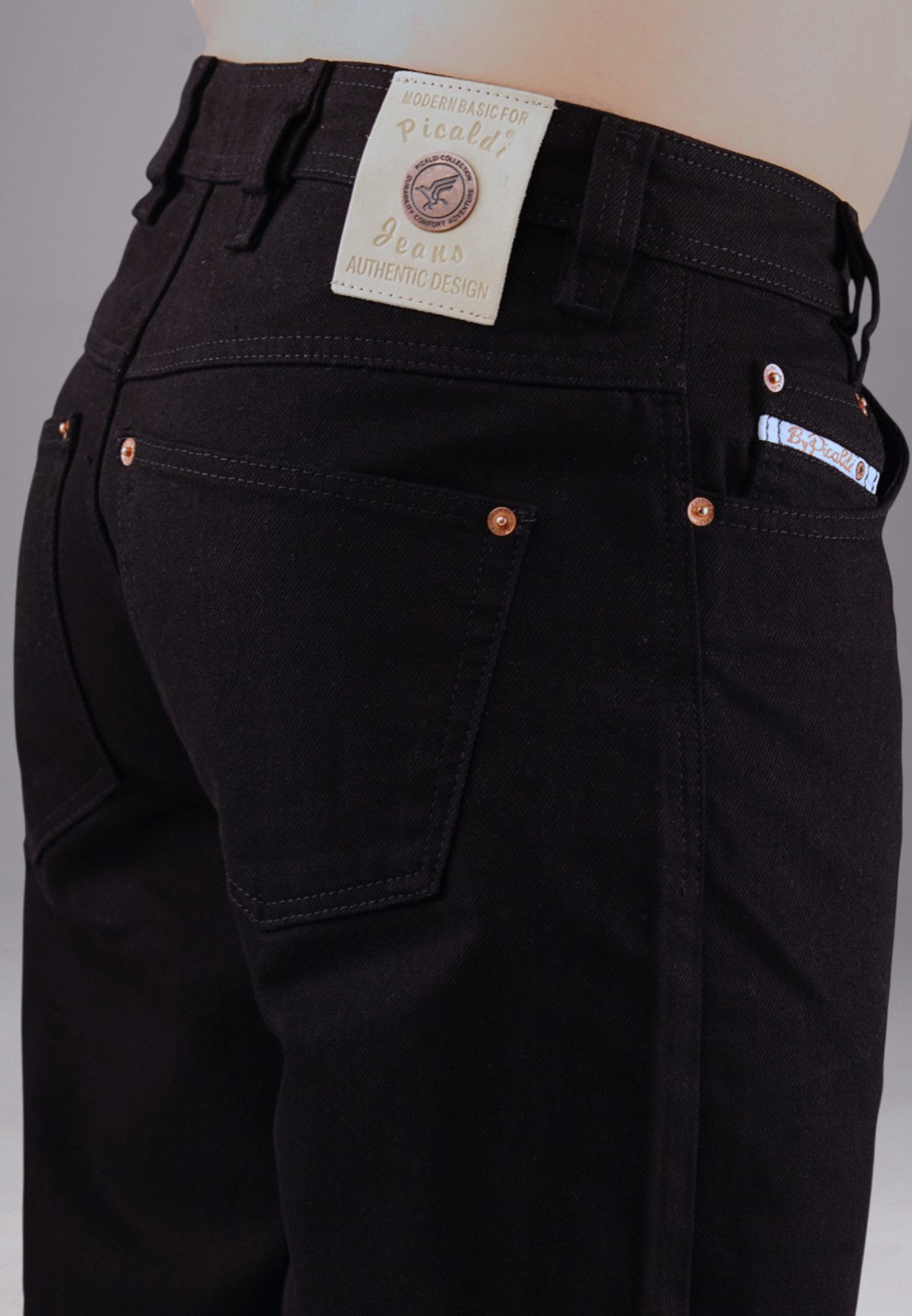 PICALDI Jeans Relax-fit-Jeans Baggy Zicco 474 Black – Clean Black Denim mit Straight Leg (1-tlg) Baggy Jeans