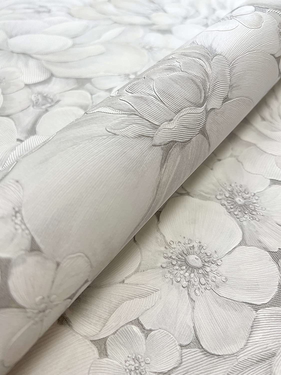 Newroom Vliestapete, Weiß Tapete Floral Blumen günstig online kaufen