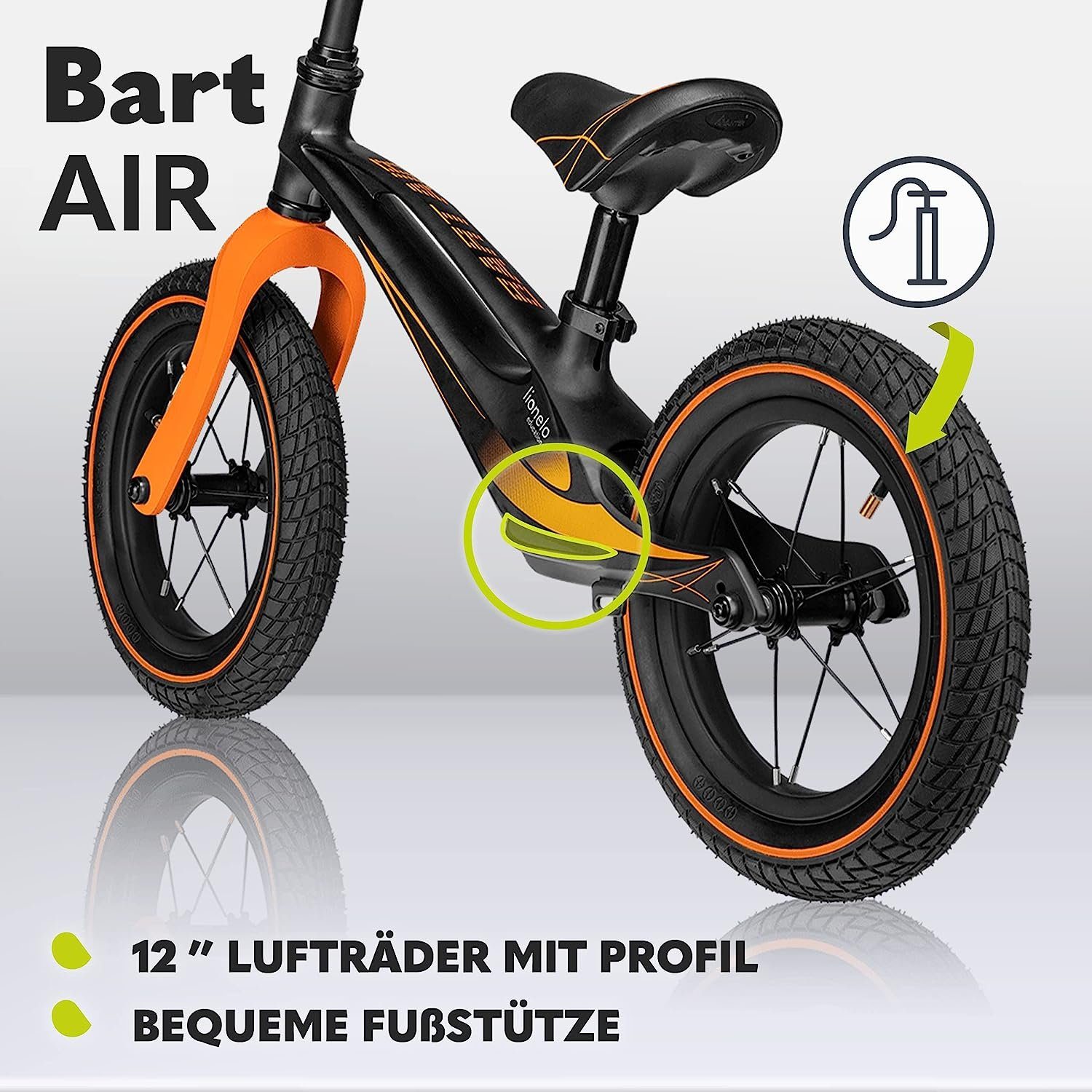 lionelo Fahrrad-Laufrad Bart Air (Set, Geländerad, Schlüssel, Lenkerabdeckung, Benutzerhandbuch), bis zu 30 kg Magnesiumrahmen 12 Zoll Räder – Bild 3 von 5