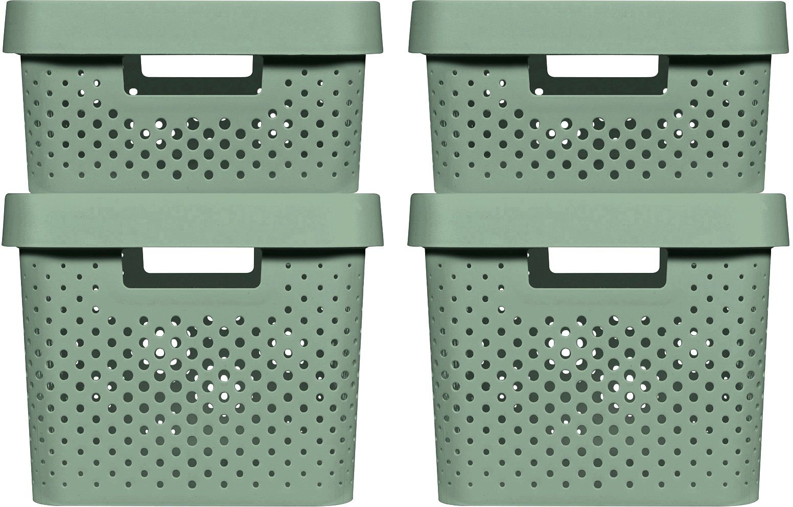 Curver Aufbewahrungsbox »INFINITY RECYCLING« (4 Stück), mit Lochmuster 2x  (11L+17L) und Deckel online kaufen | OTTO