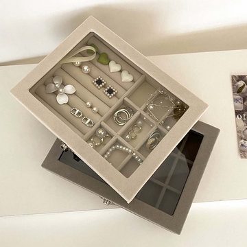 FIDDY Schmuckkassette Aufbewahrungsbox für Damenschmuck für Halsketten, Ringe und Ohrringe (1 St)