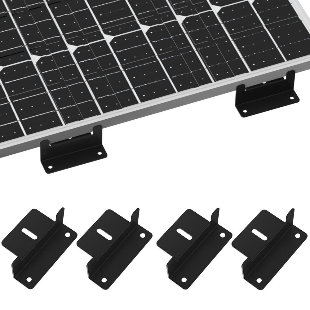 Rhein Beleuchtung Solarmodul-Halterung Solarpanel Halterung 4er Set aus Aluminium, Z-Montagewinkel, (bis 45 Zoll, Set, 4-tlg., Montageset für Wohnmobil, Boot, Dach & Solarmodul Befestigung, Rostfrei, korrosionsbeständig, mit Schrauben für PV-Module)