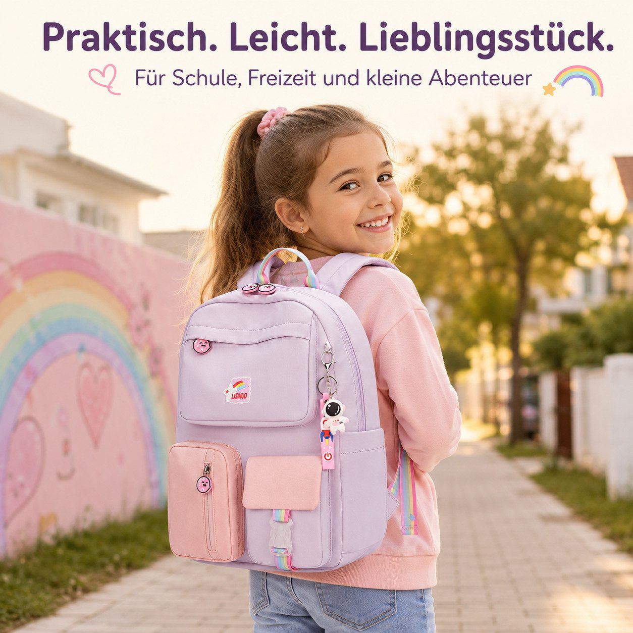 Diyarts Kinderrucksack, Trendiger Mädchenrucksack: Geräumig, Leicht und Robust