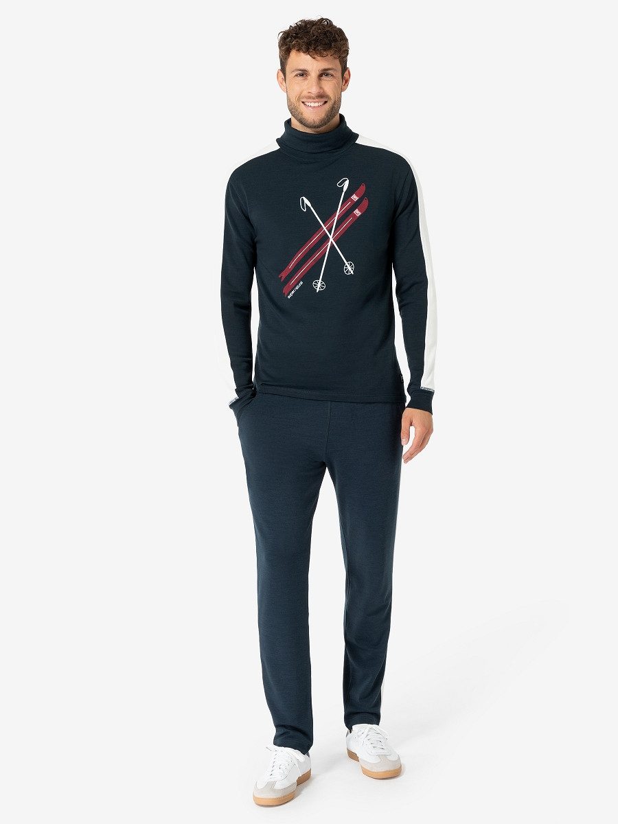 SUPER.NATURAL Sweatshirt für Herren, Merino KRYSSEDE SKI ROLL NECK mit Ski günstig online kaufen