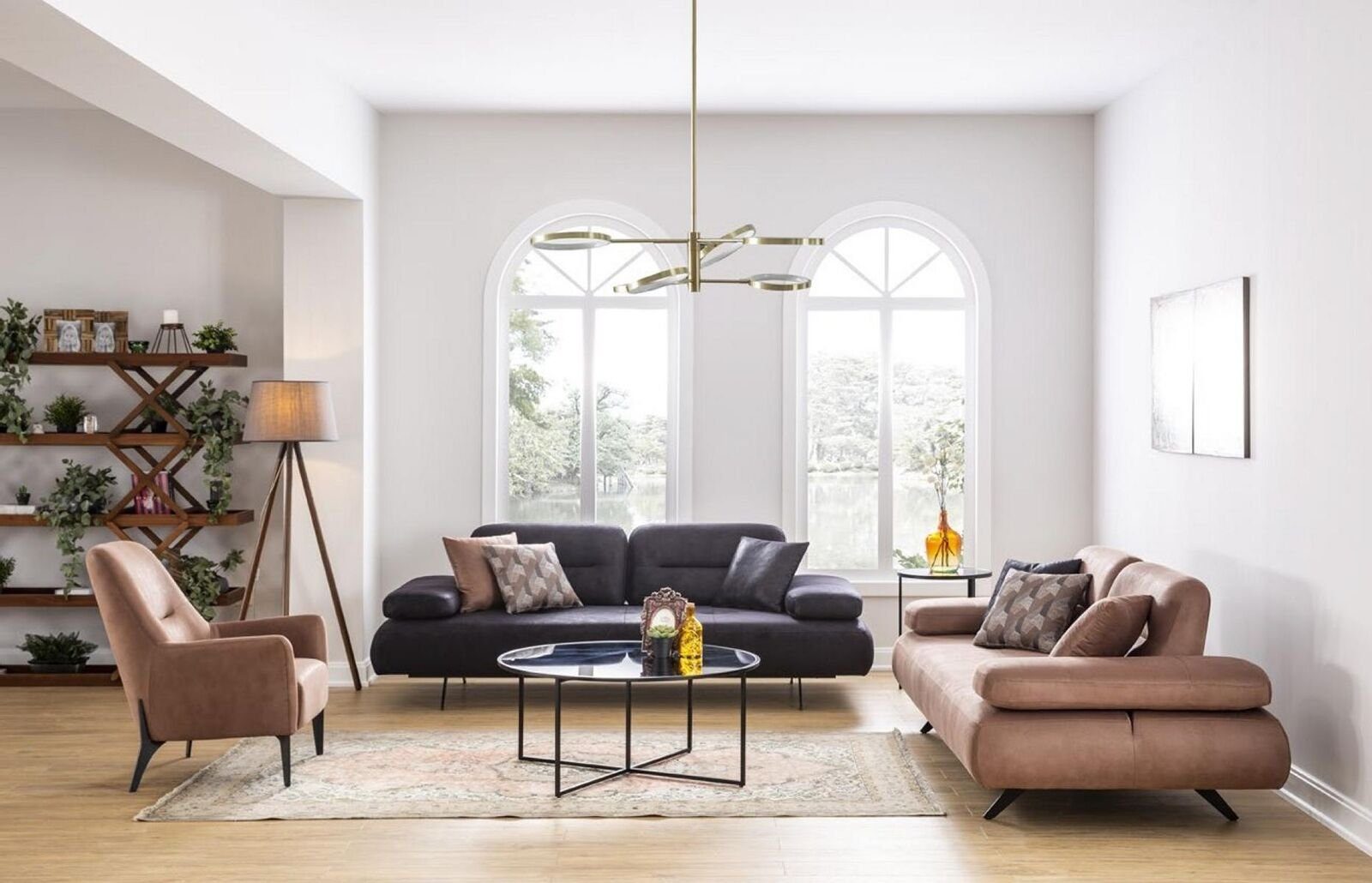 JVmoebel Wohnzimmer-Set Sofagarnitur 4+3+1 Sitzer Set Design Sofa Polster Couchen Couch Modern, (3-St)