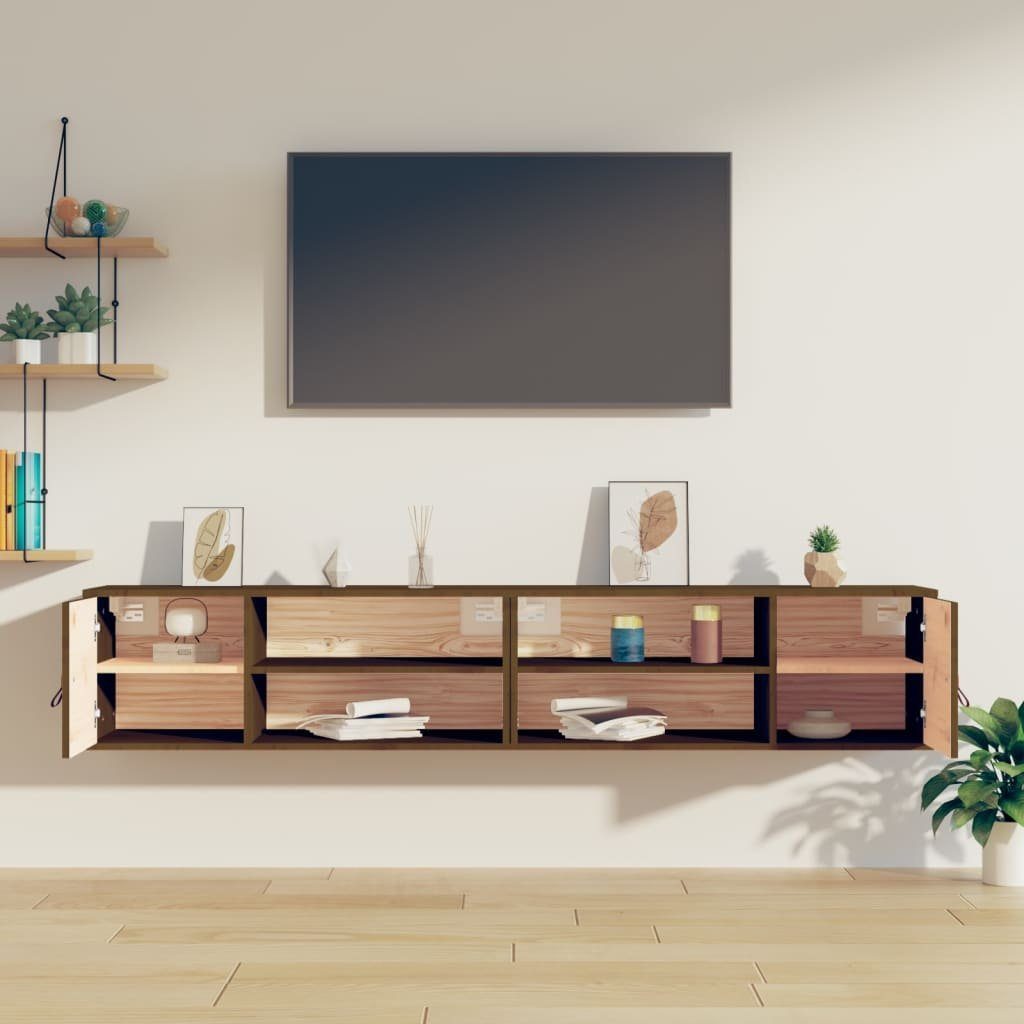 Vidaxl Wandschränke 2 Stk. Honigbraun 80x30x30 Cm Massivholz Kiefer günstig online kaufen