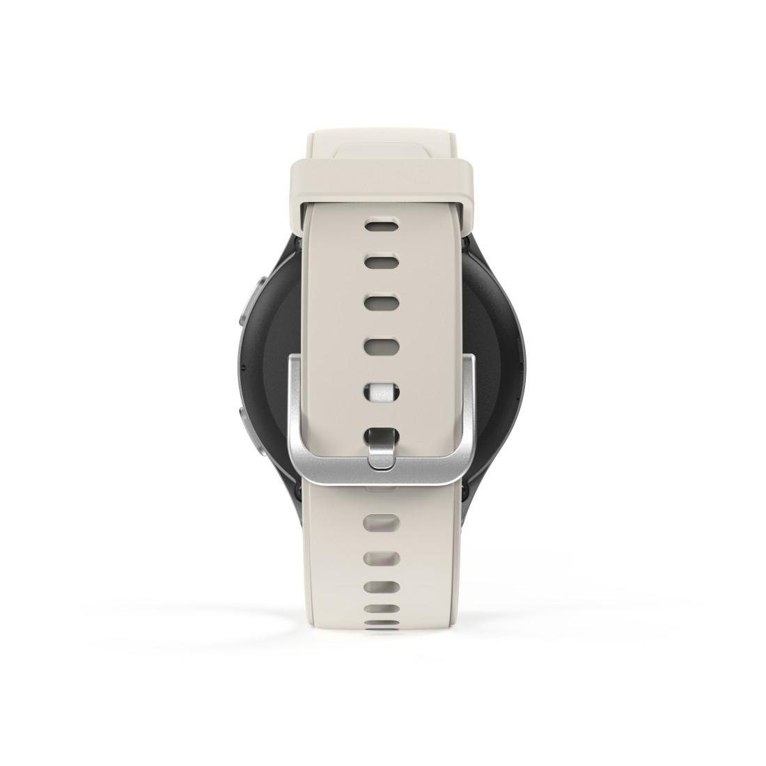 Hama Smartwatch 8900 (Telefonfunktion, GPS, wasserdicht IP68, Herzfrequenz) Smartwatch (3,3 cm/1,3 Zoll) beige|silberfarben