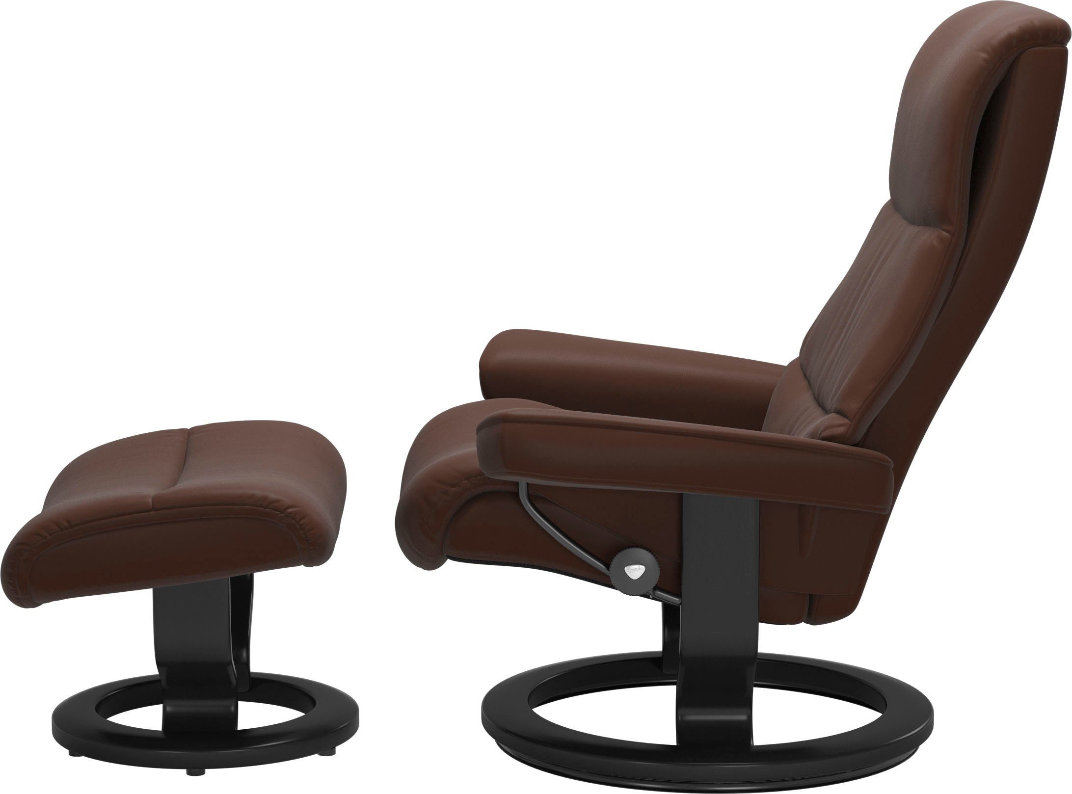 (Set, S,Gestell mit Classic Schwarz Größe Relaxsessel Stressless® Hocker), Base, View mit Relaxsessel