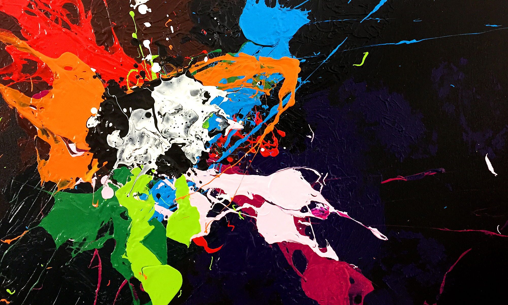 WandbilderXXL Gemälde Space Bomb 90 x 80 cm, Abstraktes Gemälde, handgemaltes Unikat