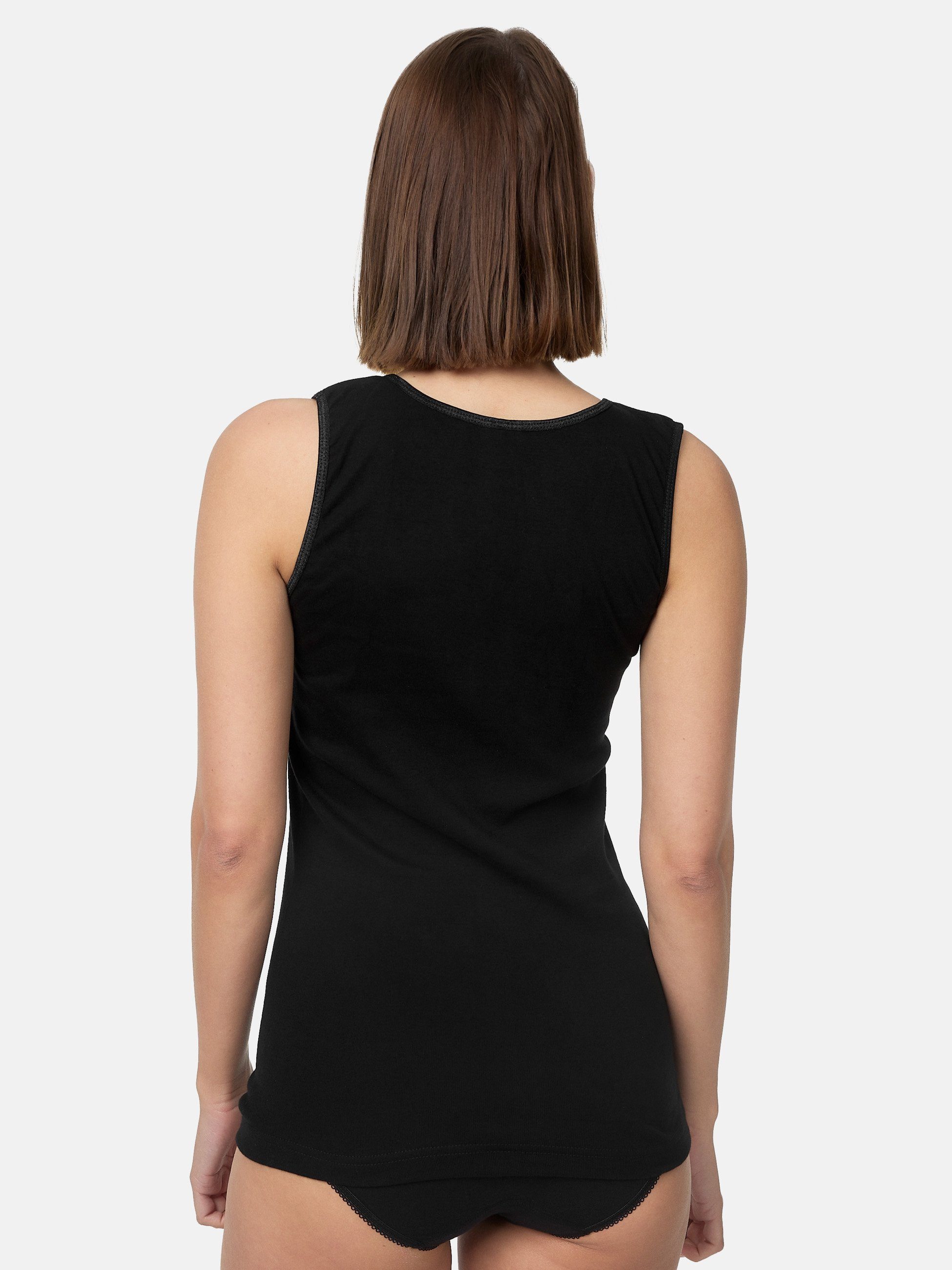 TEXEMP Unterhemd 4er Pack Damen Unterhemd Baumwolle Tank Top Achselhemd Damentop (4-St) 100% gekämmte Baumwolle