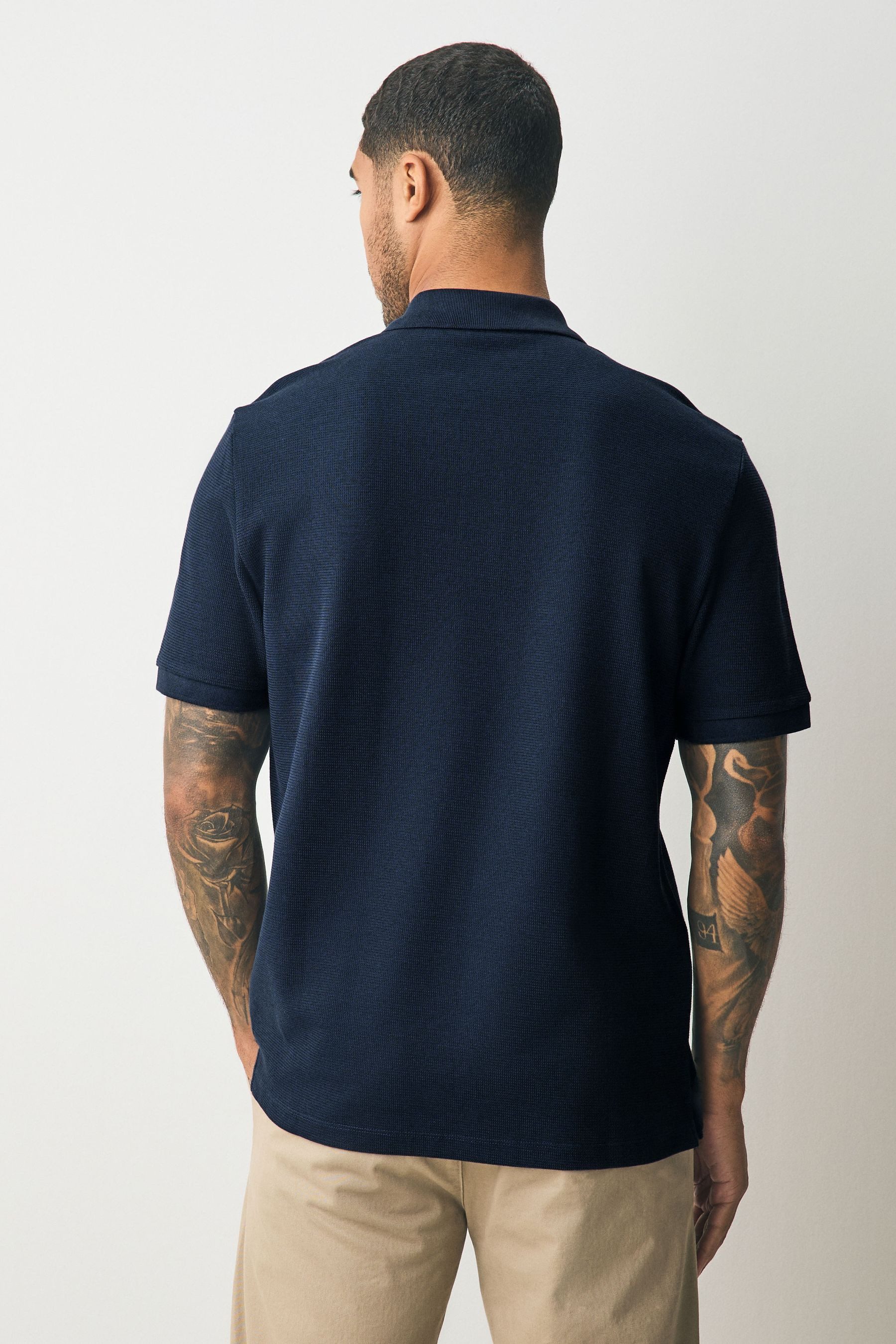 Next Poloshirt Elegantes strukturiertes Polohemd (1-tlg)