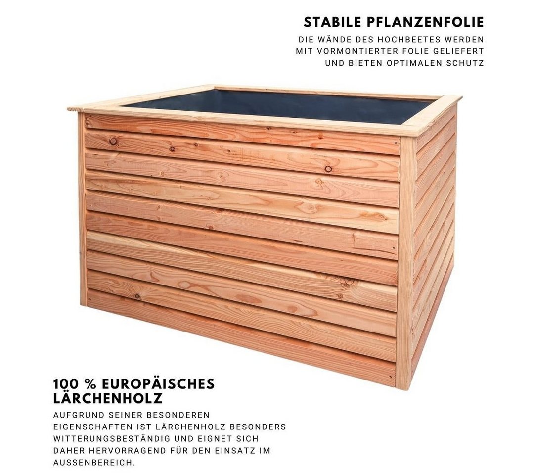 Thumbnail - Mega-Holz Hochbeet Mega-Holz Hochbeet Rhombus L aus Lärchenholz, 120 x 80 x 73 cm, Perfekte Ecken dank innovativem Desig...