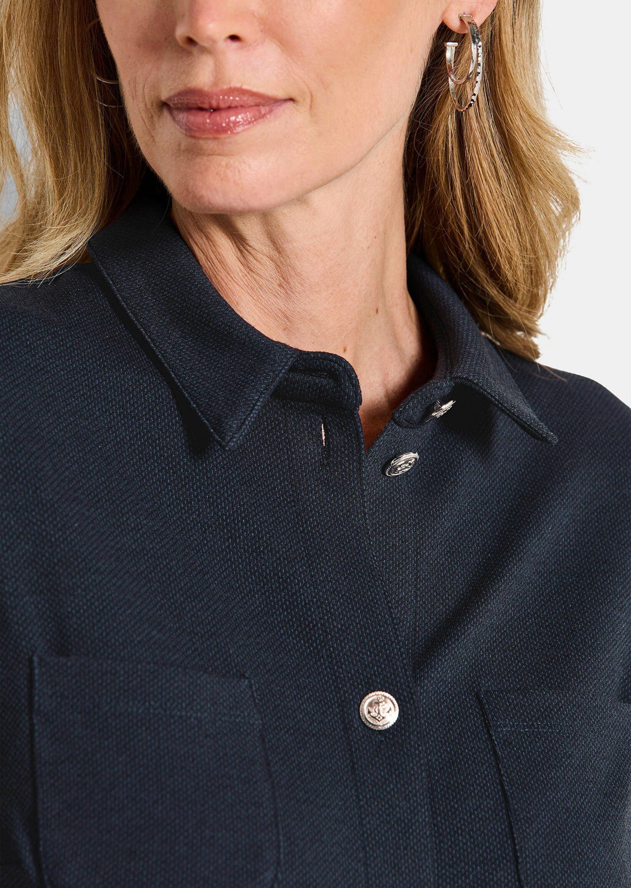 GOLDNER Jerseykleid Polokleid in maritimen Look Midikleid mit Hemdkragen, Knopfleiste, Taschen, Knielänge und Halbarm – Bild 5 von 5