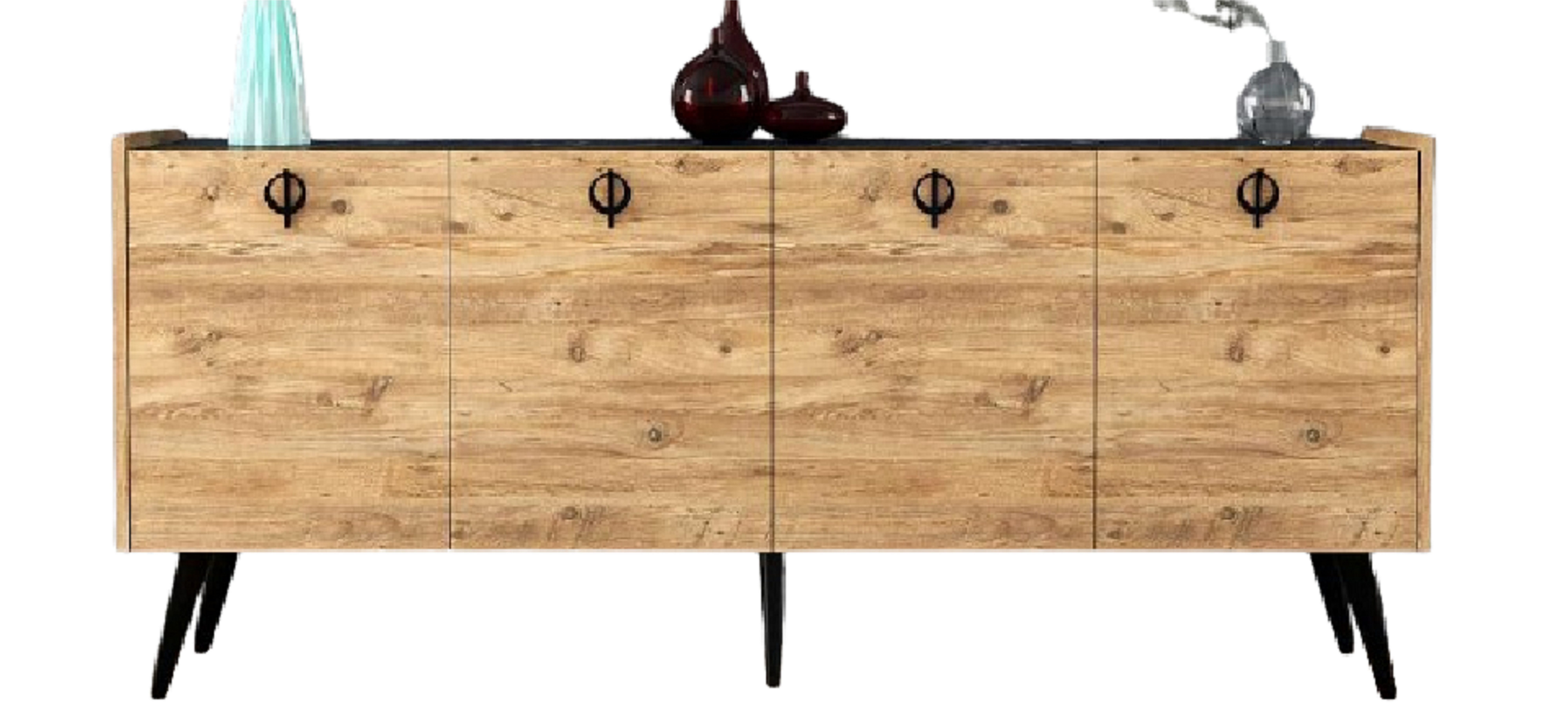 Xlmoebel Sideboard Braunes Wohnzimmer-Sideboard mit modernem Design, rechteckiger Form (1 St., Sideboard), Hergestellt in Europa