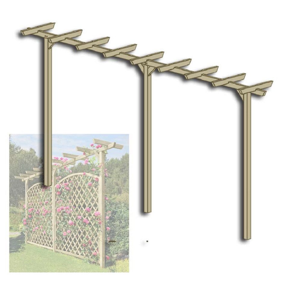 Gartenpirat Pergola Pergola aus Holz 450 cm lang Torbogen Rankhilfe Rankgerüst Blumenbogen