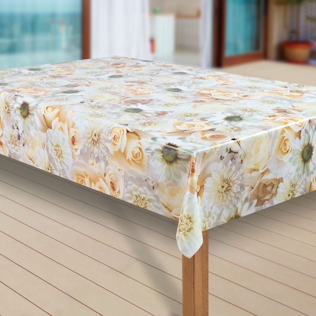 laro Tischdecke Wachstuch-Tischdecken Abwaschbar Blumen Strauss rechteckig – Bild 2 von 4