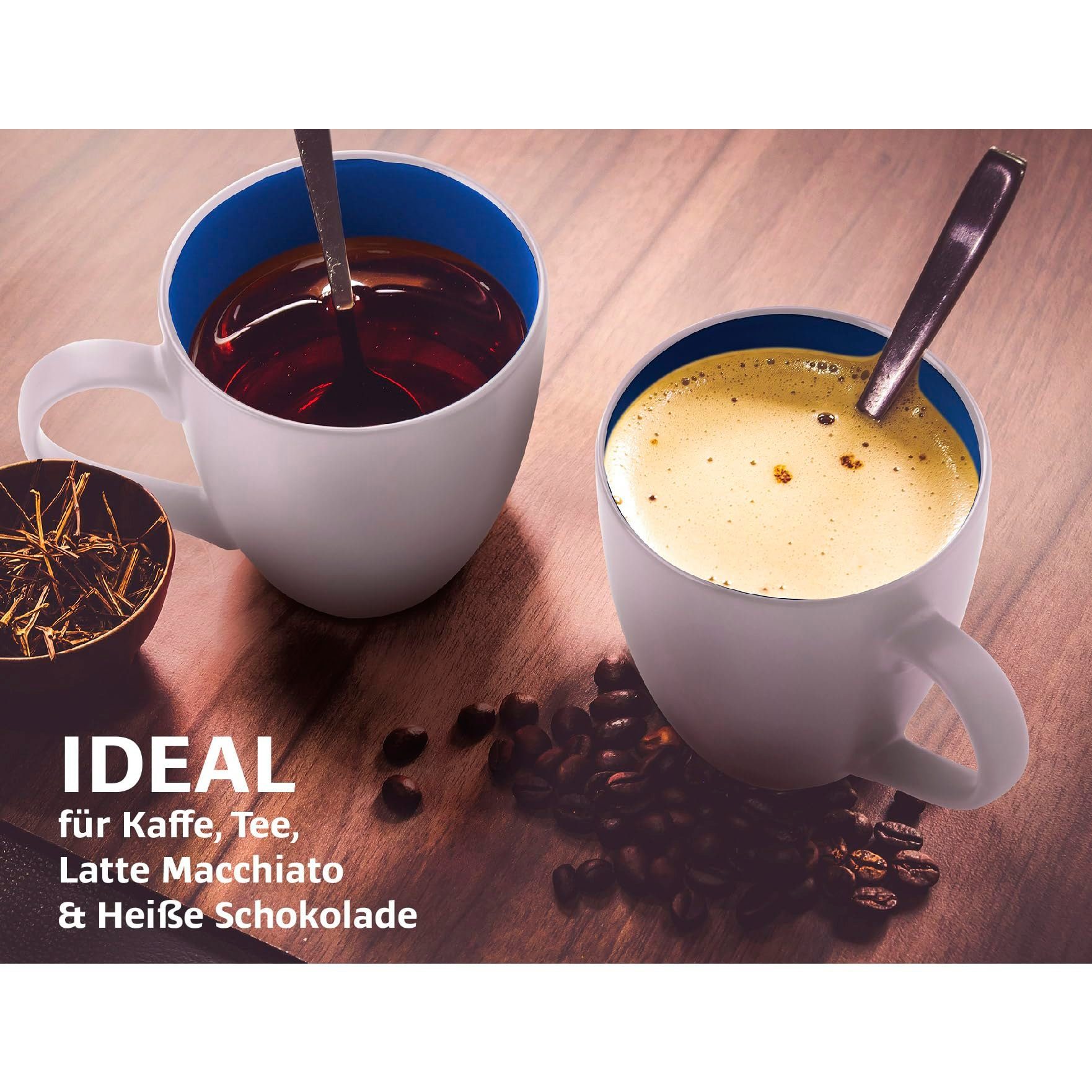 MiaMio Tasse Kaffeetassen Set Le Papillon Kollektion (Außen Weiß)
