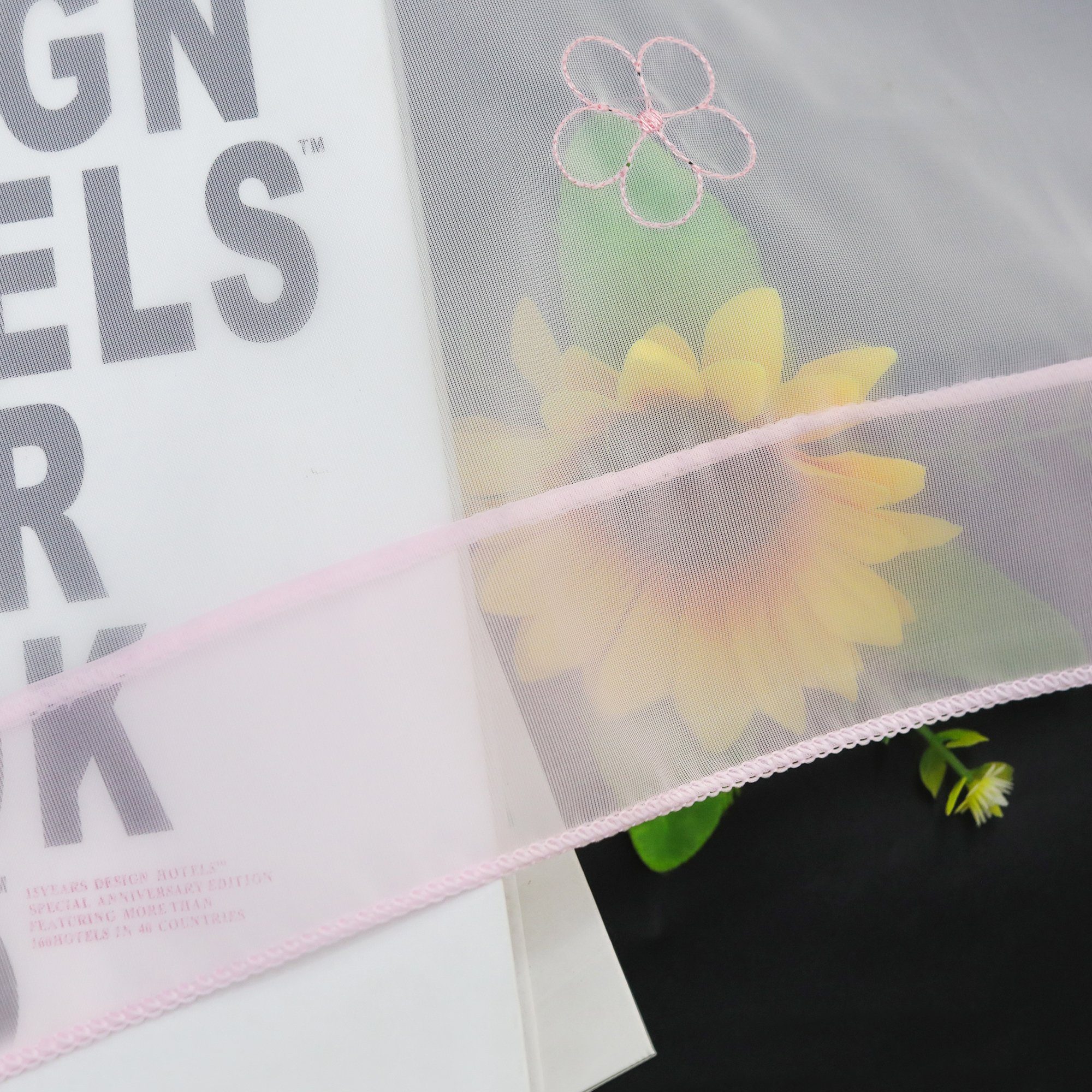 St), Schlaufen Scheibengardine, (1 Schmetterling-Stickerei, transparent, mit Bistrogardine Joyswahl, pink