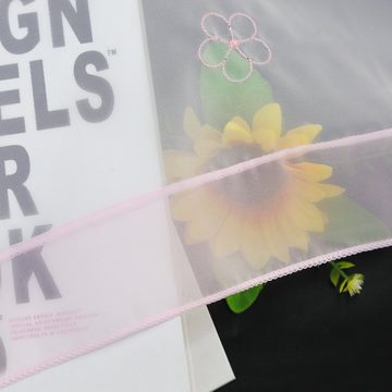 Scheibengardine, Joyswahl, Schlaufen (1 St), transparent, mit Schmetterling-Stickerei, Bistrogardine