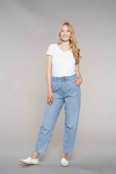 Feuervogl Weite Jeans fv-Bel:la, Balloon Jeans, High Waist, Hemp Denim 5-Pocket-Style, High Waist, Balloon Jeans