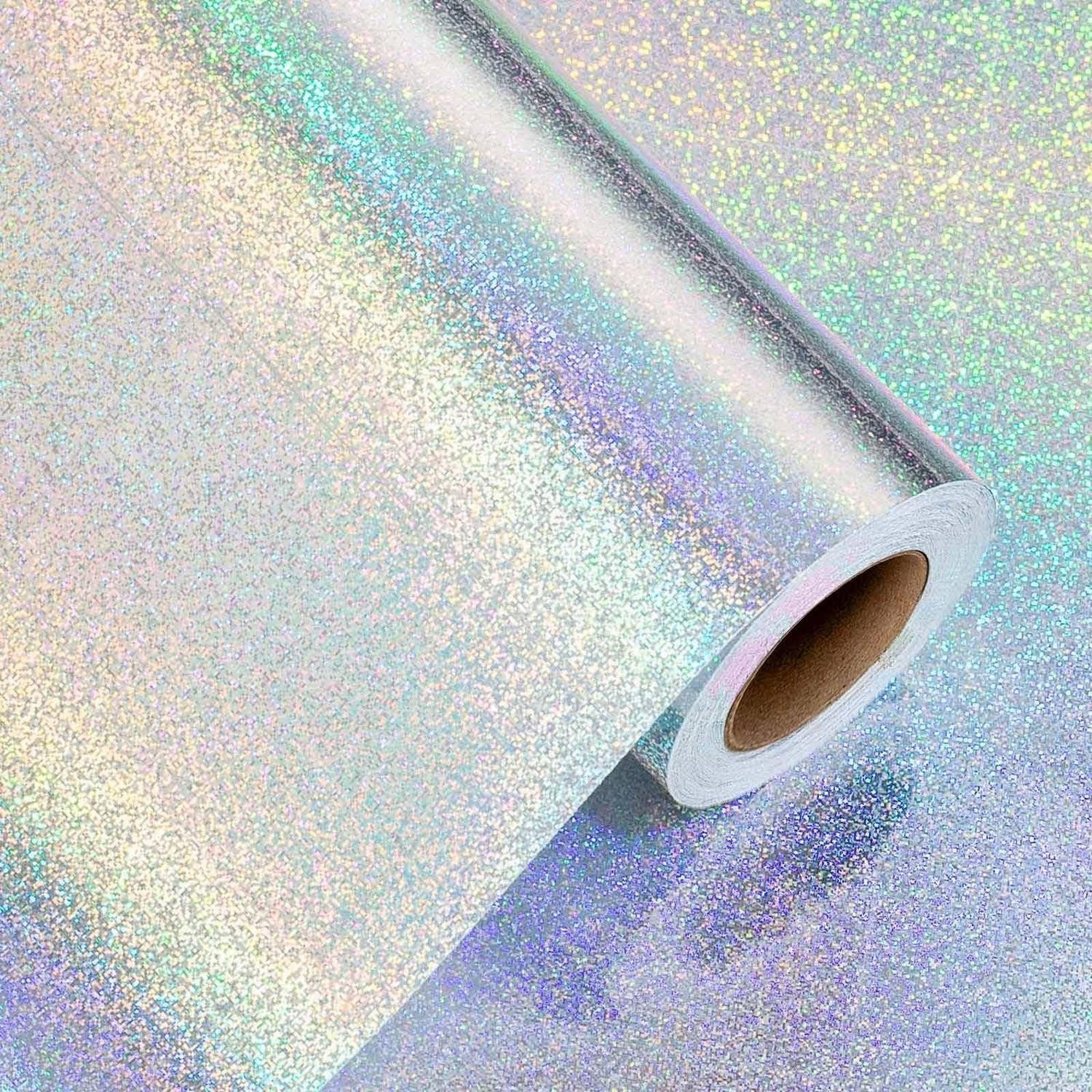 LuxusKollektion Geschenkpapier Geschenkpapier Holografisch Silber 43x1000cm