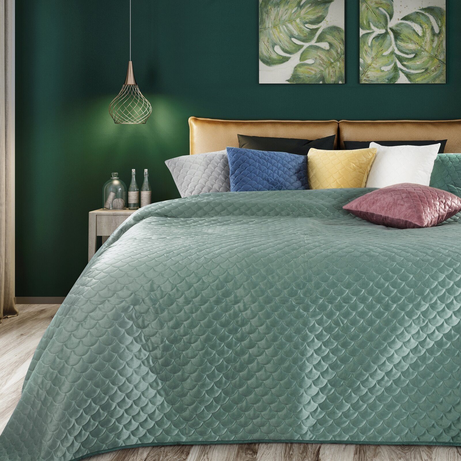 Eurofirany Bettüberwurf ARIEL, Velvet Decke Velours günstig online kaufen