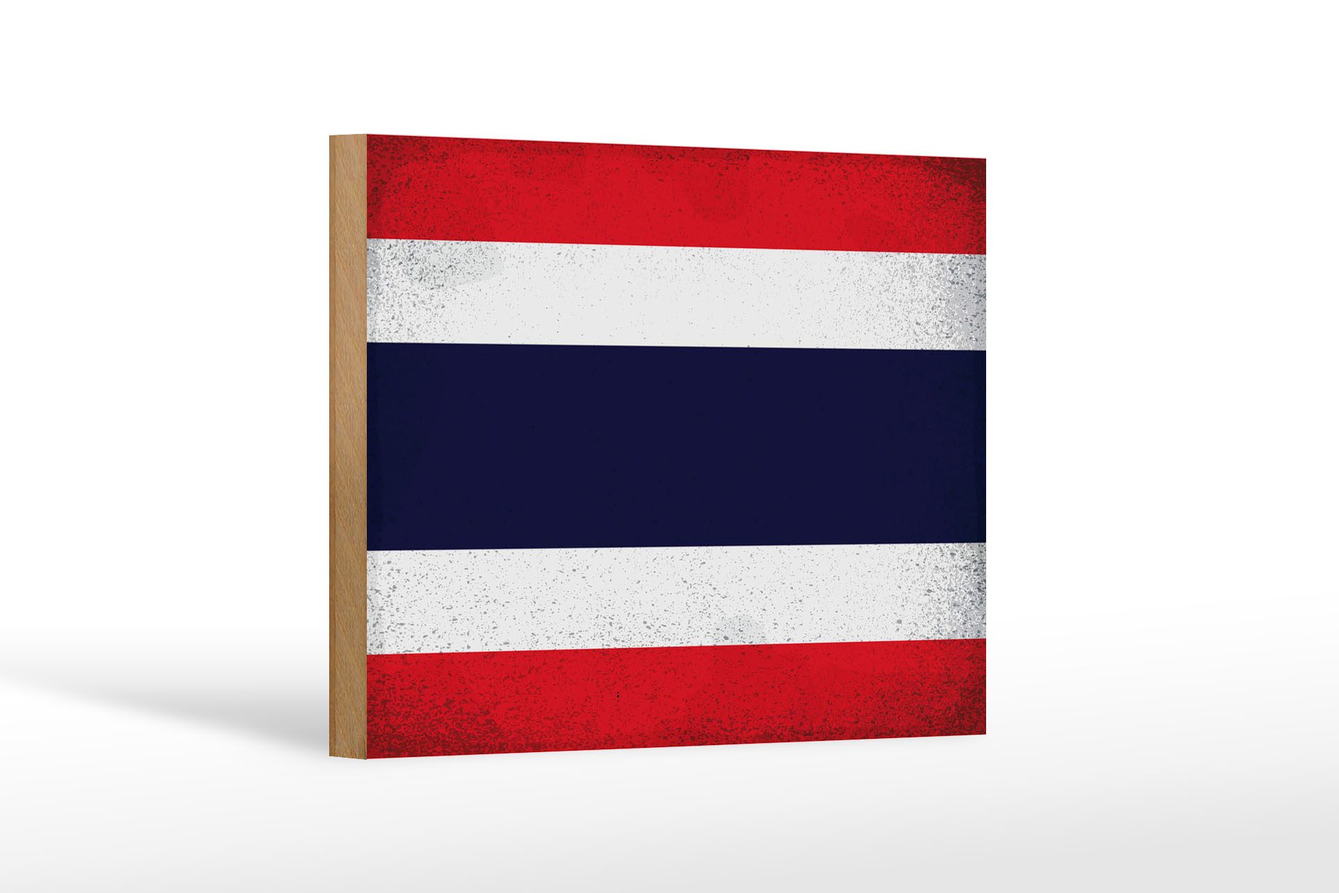 Femer GmbH Holzbild Flagge Thailand 18x12 cm Flag Thailand Vintage, Flaggen (1 St), Glatte Holzfaserplatte (MDF), vorn beschichtet