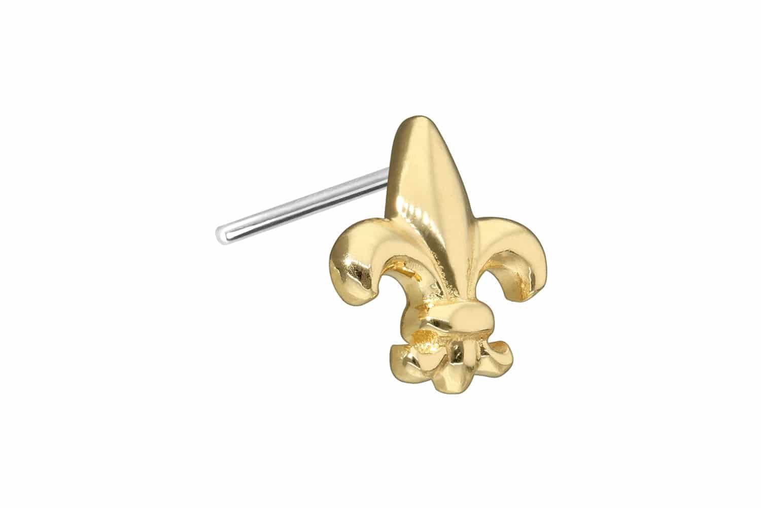 PIERCINGLINE Piercing-Set 14 Karat Gold Aufsatz mit Titan Push Pin LILIE (Push Pins, 1-tlg)