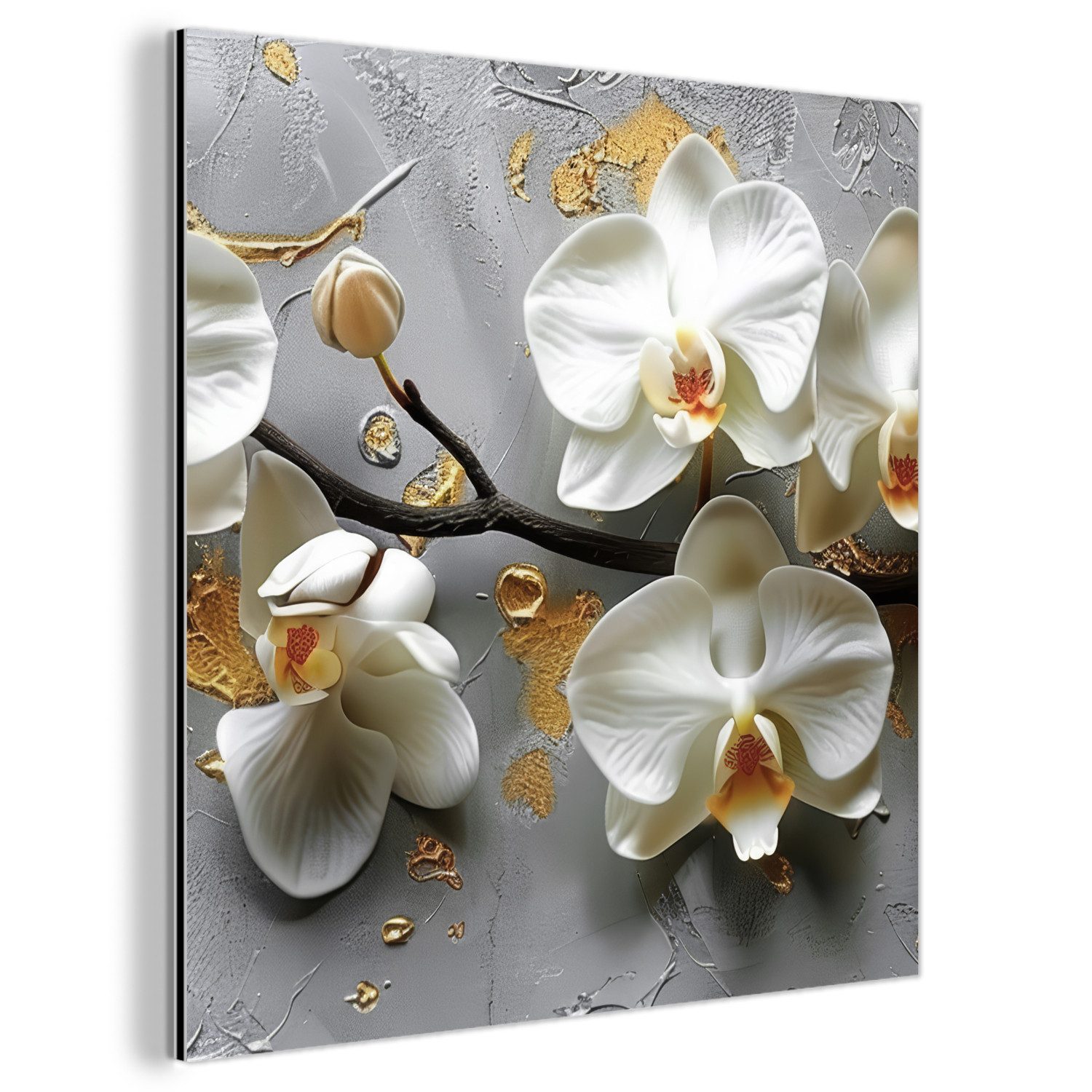 MuchoWow Metallbild Blumen - Orchidee - günstig online kaufen