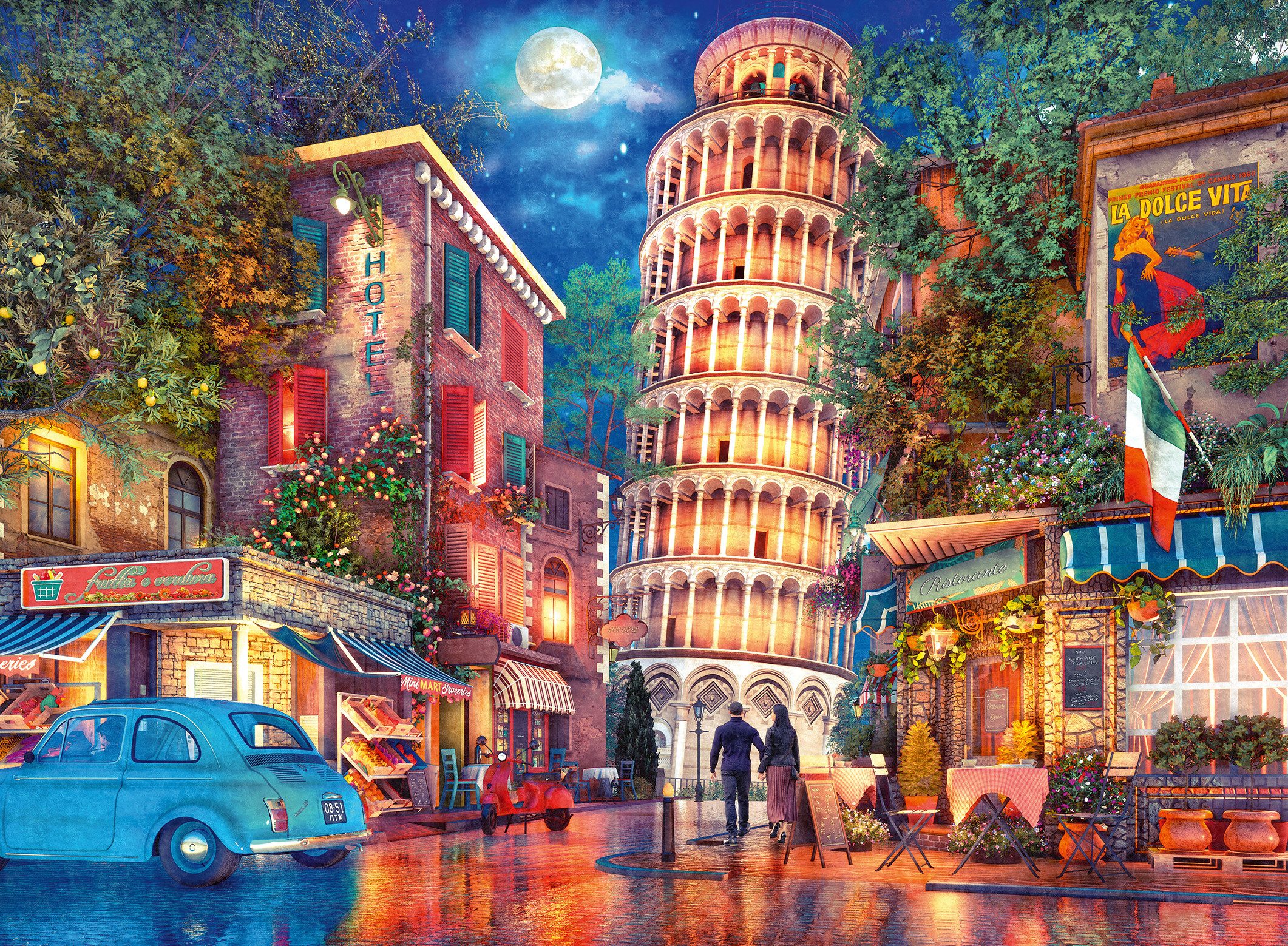 Ravensburger Puzzle Abends in Pisa, 500 Puzzleteile, Made in Germany günstig online kaufen