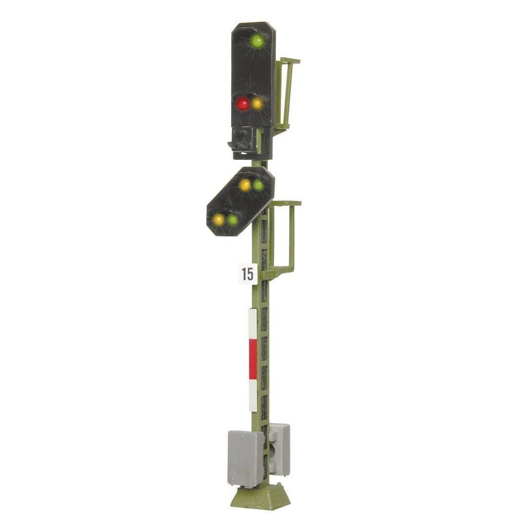 Modelleisenbahn-Signal Licht-Einfahrsignal der DB mit Vorsignal, 7 LEDs