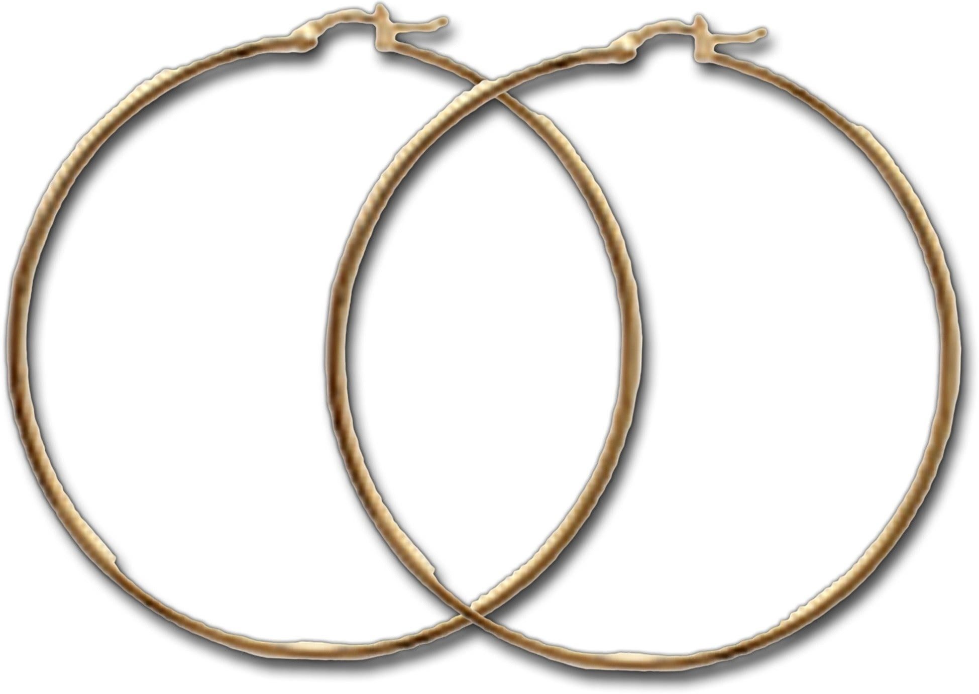 Valentinstagsgeschenk Balia Creolen-Set Creole plain Klippverschluss (Creole), Creolen vergoldet (Gelbgold 750) plain Damen Ohrschmuck, goldfarben