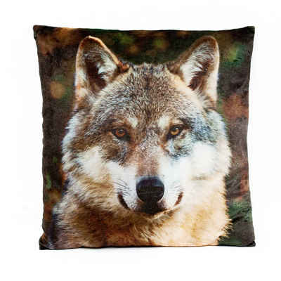 Cornelißen Kuscheltier Plüschkissen Wolf 35 x 35 cm Tierkissen Foto