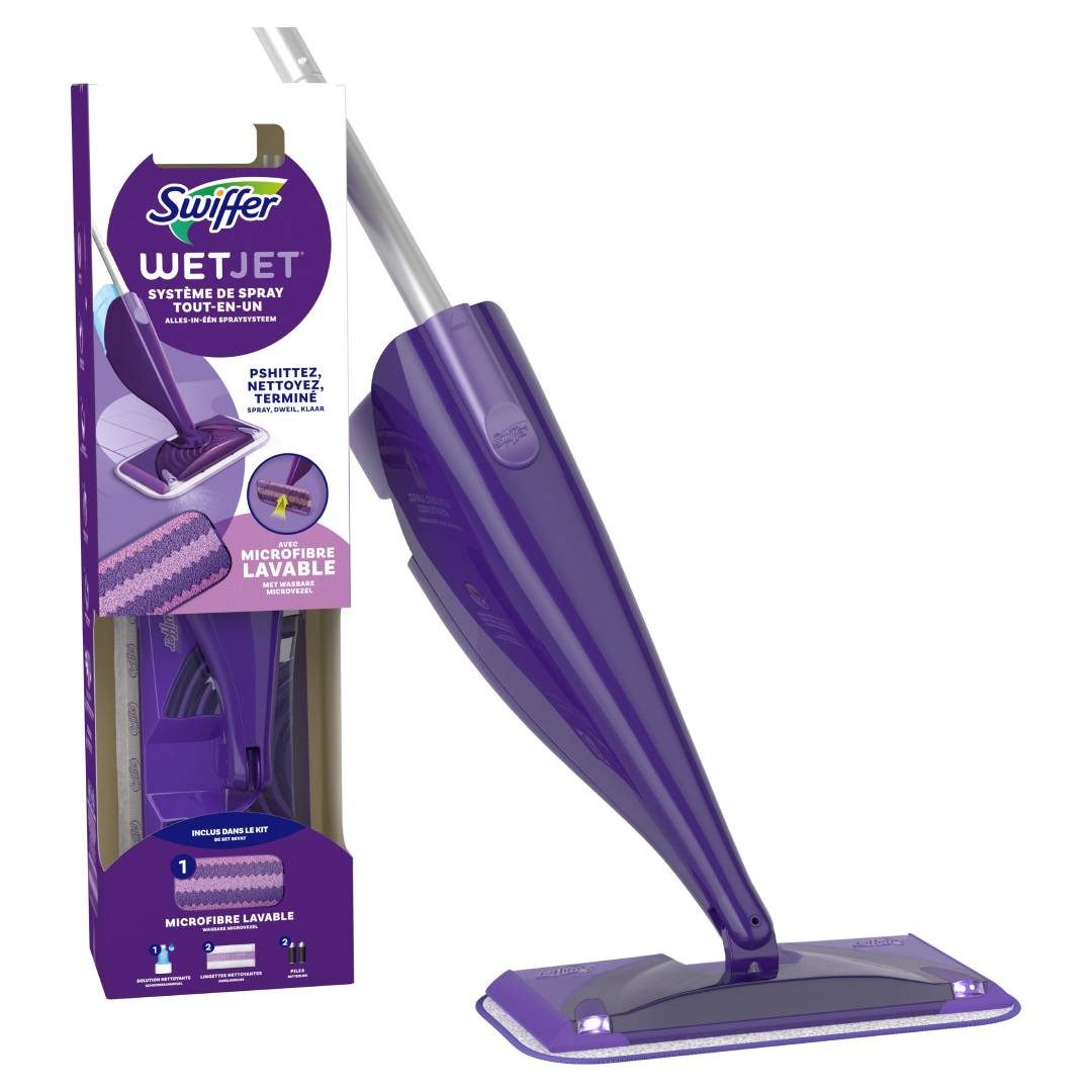 Swiffer Bodenwischer-Set Swiffer WetJet All-in-1-Starterkit mit waschbarem Mikrofasertuch