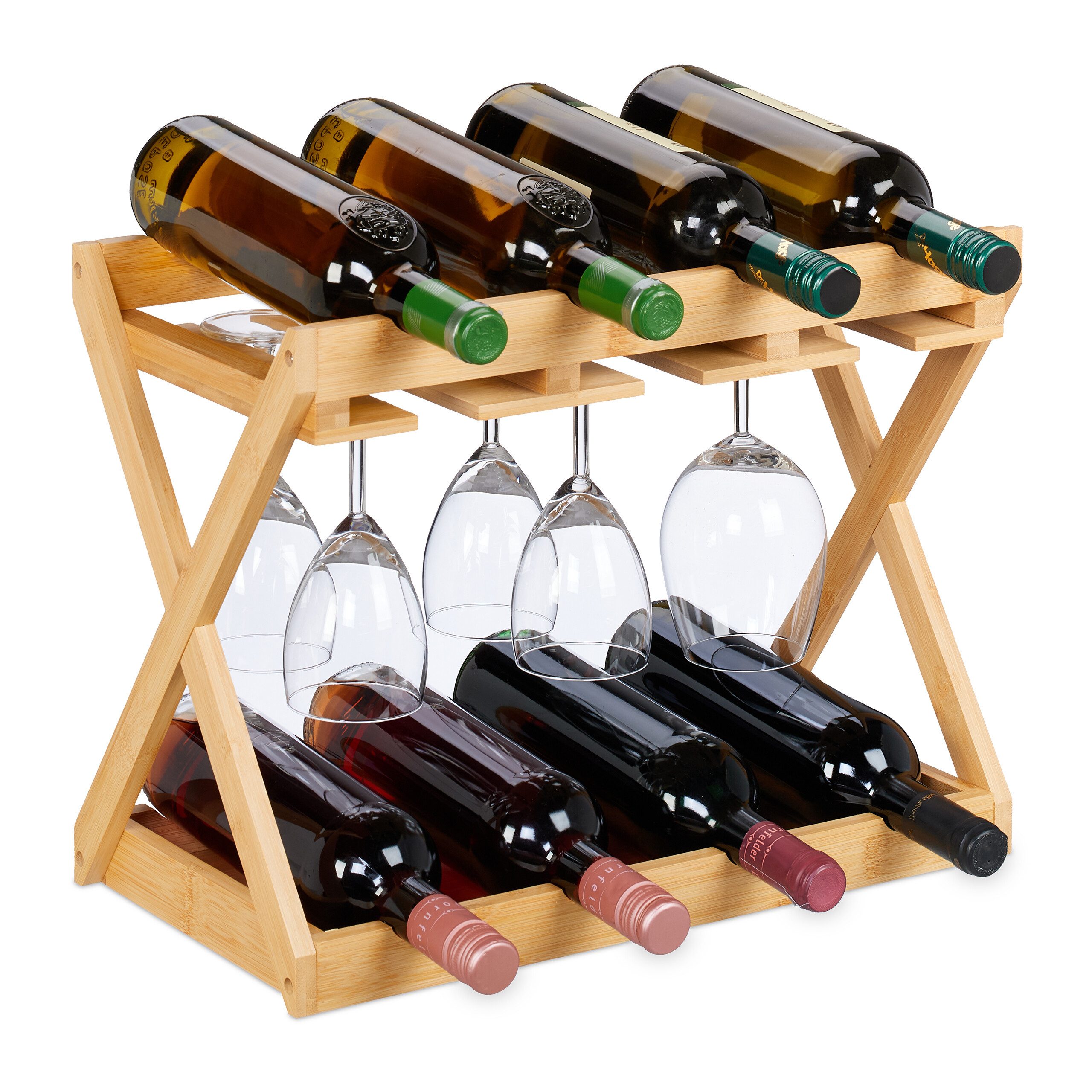 Weinregal mit Glashalt
