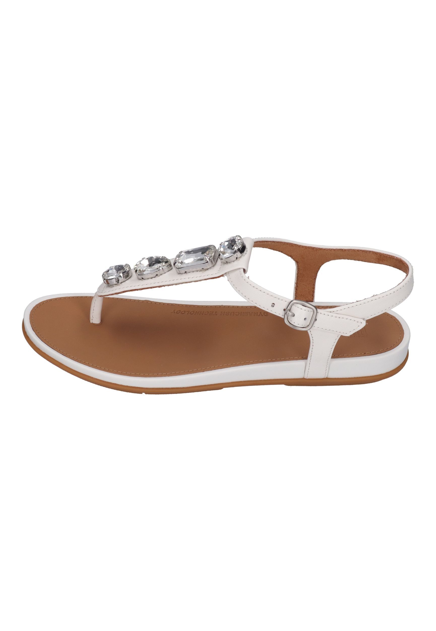 Fitflop GRACIE ULTRA-JEWEL LEATHER T-BAR Sandalette Urban White